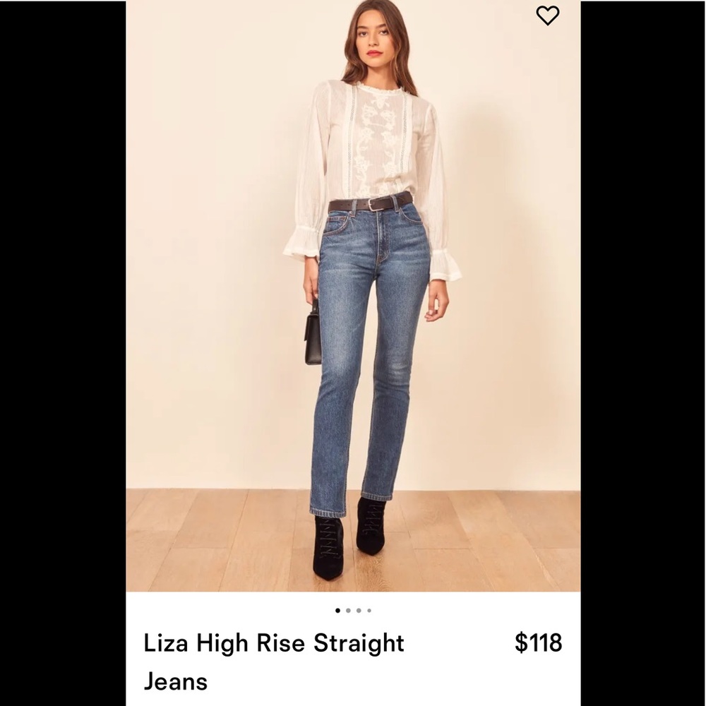 NWT Reformation Liza Straight Jeans in Malta